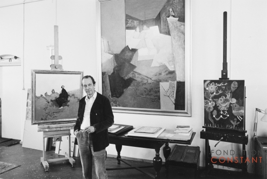 Constant amongst his paintings in his studio on Wittenburg [I], 1980, Unknown