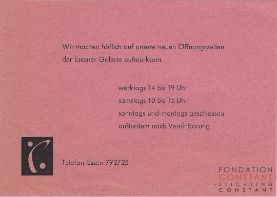 Constant. Konstruktionen und Modelle-Galerie van de Loo Essen-invitation, 1960