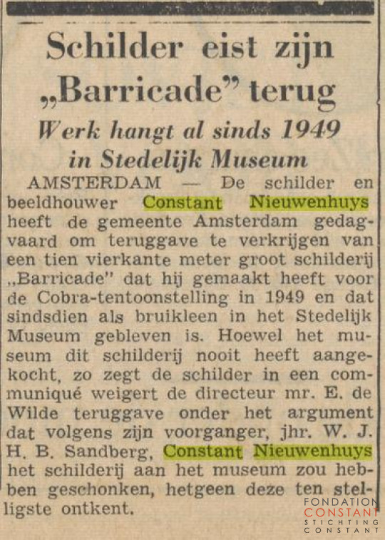 19640421 Kunstschilder eist zijn "Barricade" terug-De Gooi- en Eemlander.