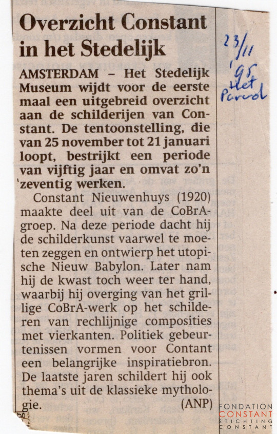 1995 Overzicht Constant in het Stedelijk-Het Parool
