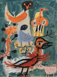 Constant Nieuwenhuys-ZT/Vogel met figuren, 1948