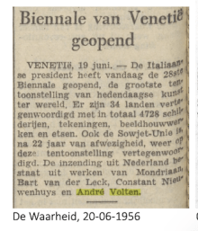 1956 Biennale van Venetië geopend-De Waarheid