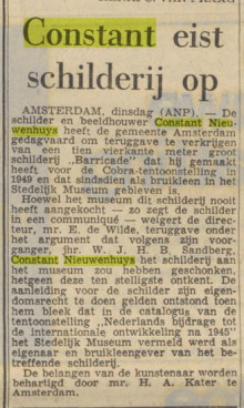 19640421 Constant eist schilderij terug-Het Parool