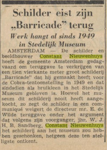 19640421 Kunstschilder eist zijn "Barricade" terug-De Gooi- en Eemlander.