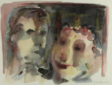 2017, Aquarel, ZT-twee koppen 1991