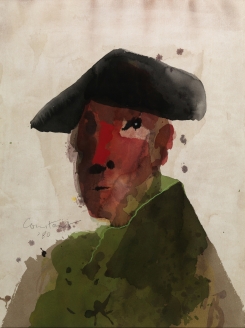 Constant Nieuwenhuys-Man met baret, 1980