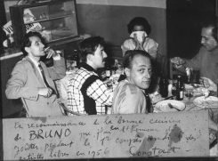 At restaurant Bruno, Alba, 1956