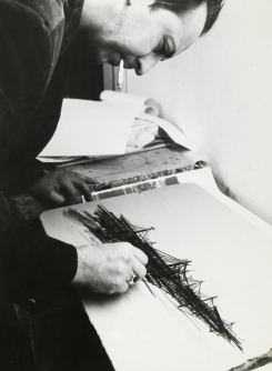 Constant Nieuwenhuys-Constant at printing house Piet Clement, 1963