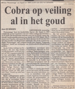 Cobra op veiling al in het goud