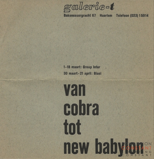 1968 Uitnodiging Van Cobra tot New Babylon I