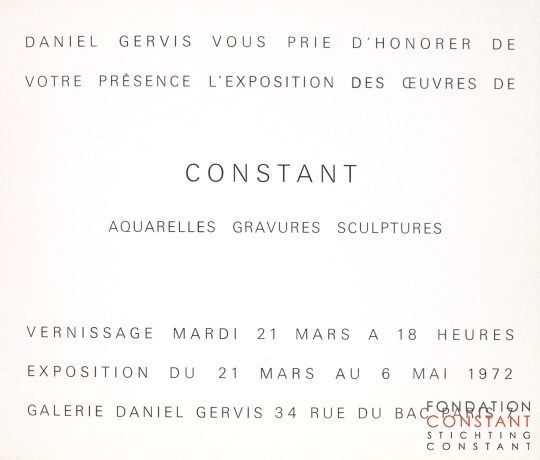 1972 Constant | Aquarelles, sculptures et graphiques-Galerie Daniel Gervis II
