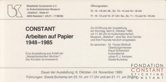 Constant | Arbeiten auf Papier 1948-1985-invitation