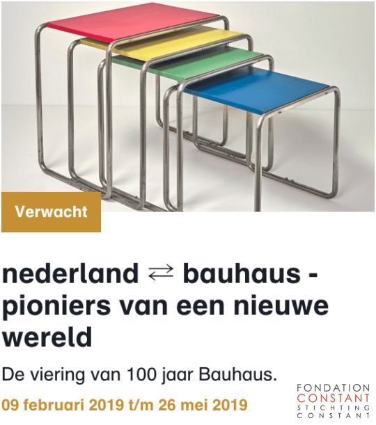 nederland ⇄ bauhaus - pioniers van een nieuwe wereld, 2019