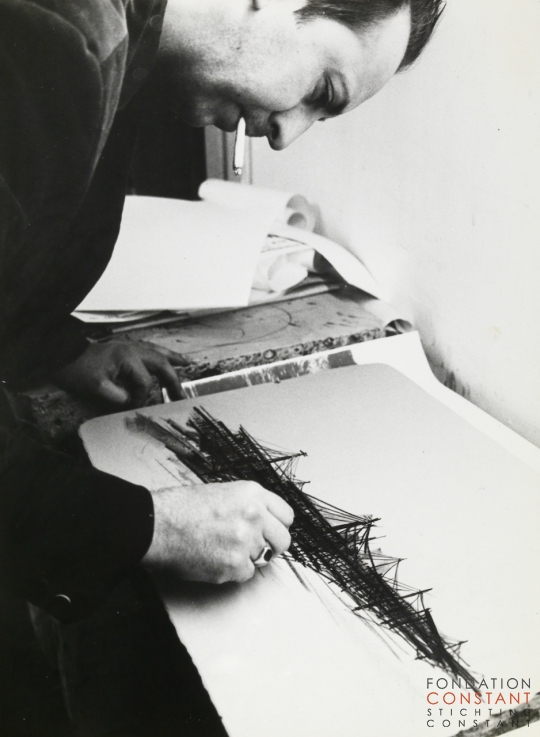 Constant Nieuwenhuys-Constant at printing house Piet Clement, 1963