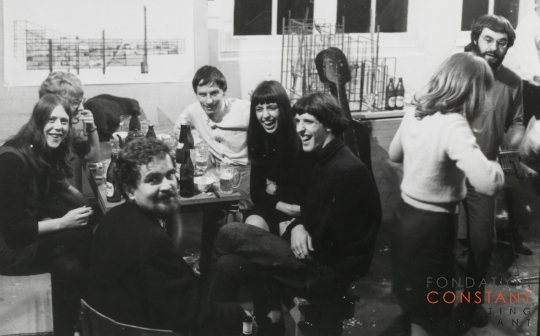 Constant Nieuwenhuys-Party at Constant's studio, 1967