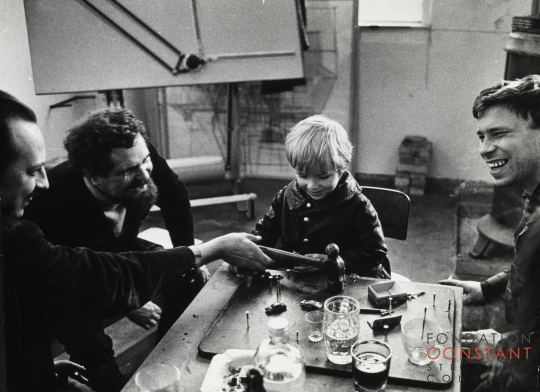 Constant, Johny, Jacob (Koen Wessing's son) and Koen Wessing, ca 1968