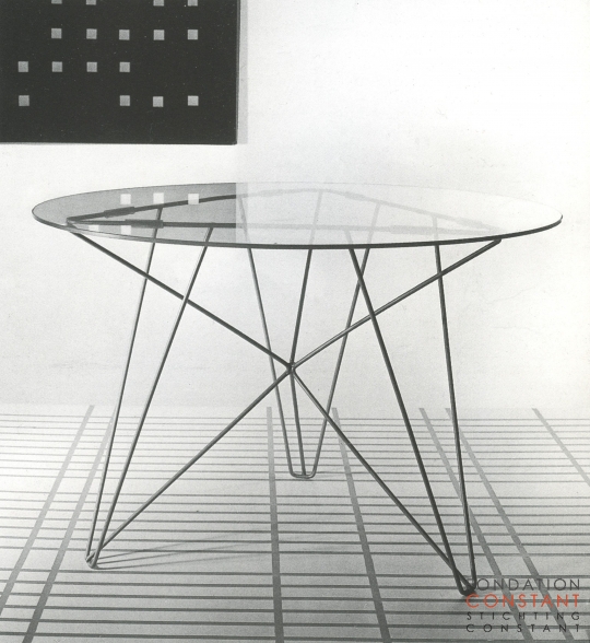 IJhorst table and Variations Rythmiques by Constant Nieuwenhuy, 1954