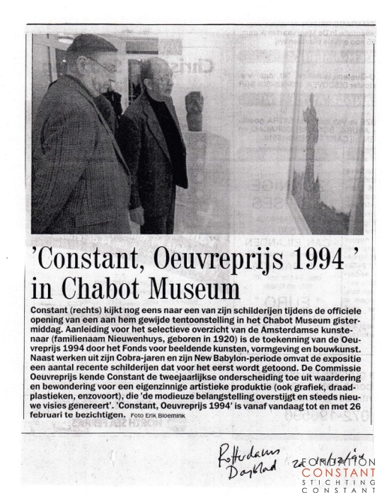 Constant Oevreprijs 1994 in Chabot Museum