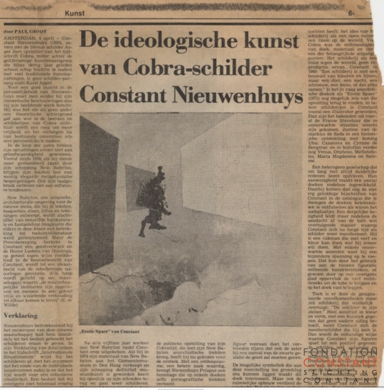 De ideologische kunst van Cobra-schilder Constant Nieuwenhuys