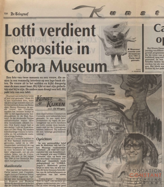 Lottie verdient expositie in Cobra museum
