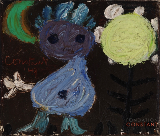 Constant Nieuwenhuys-ZT/Kind met bloem en maan, 1949