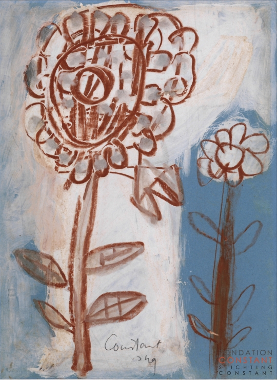 Constant Nieuwenhuys-ZT/Twee bloemen, 1949