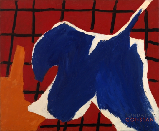 Constant Nieuwenhuys-ZT/Compositie blauw rood oranje, 1952
