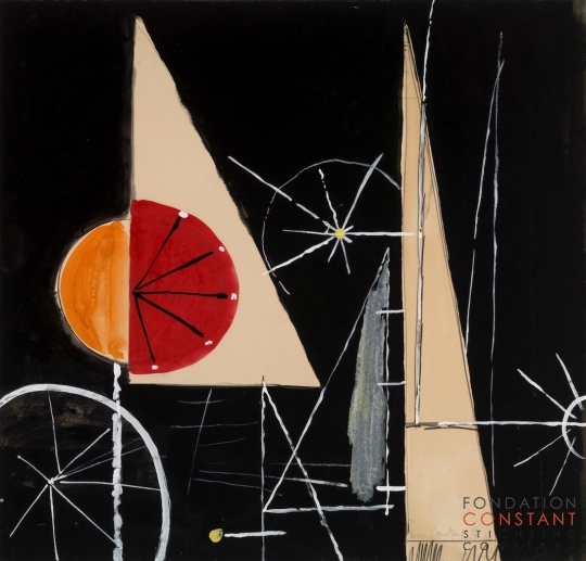 Constant Nieuwenhuys-Compositie met driehoek, 1956