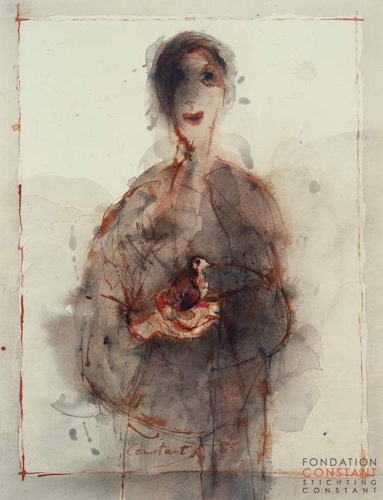 Constant Nieuwenhuys-La femme à l'oiseau, 1985