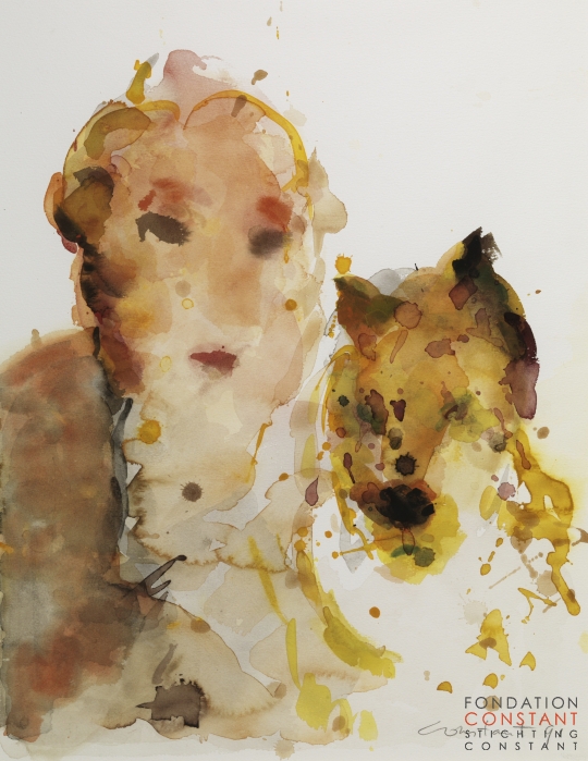 Constant Nieuwenhuys-Femme et chien, 1991