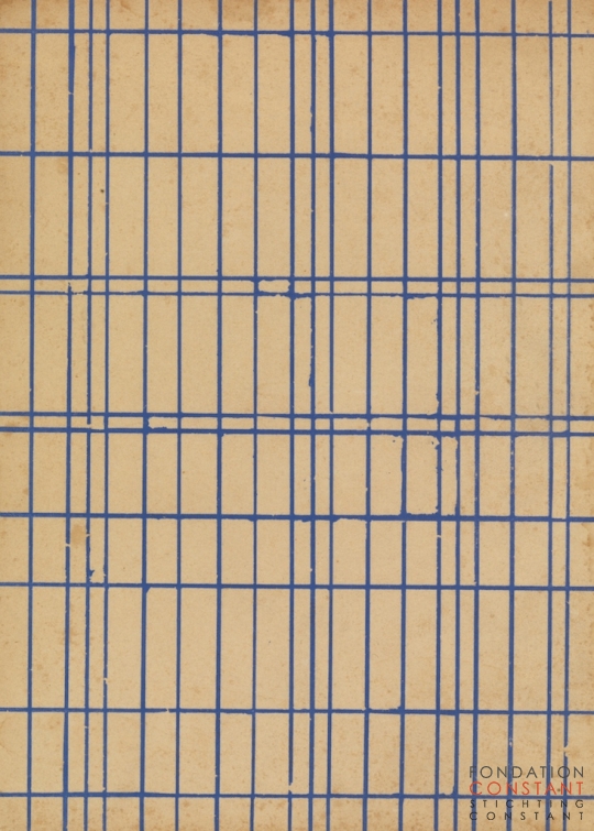 Constant Nieuwenhuys-Compositie met blauwe lijnen, 1953