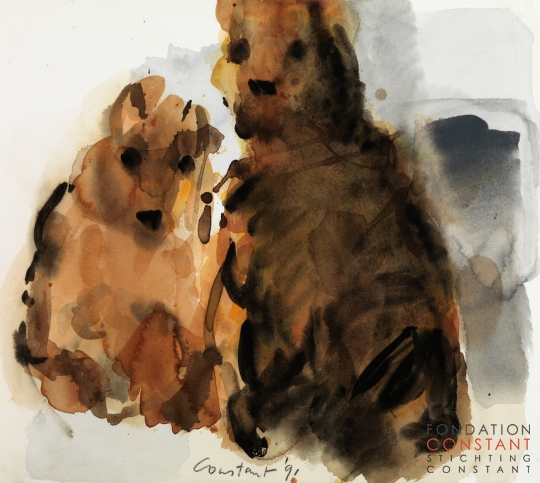 Constant Nieuwenhuys-Deux chiens, 1991