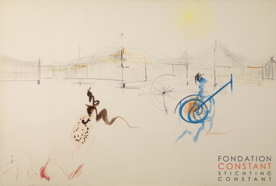 Constant Nieuwenhuys-Figures dans un paysage, 1966