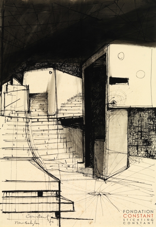 Constant Nieuwenhuys-Labyrint met trappen, 1960