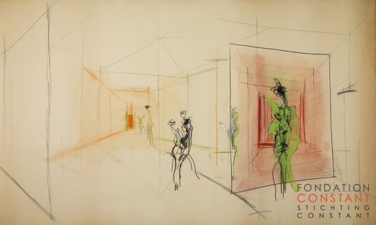 Constant Nieuwenhuys-Figuren in een ruimte, 1966
