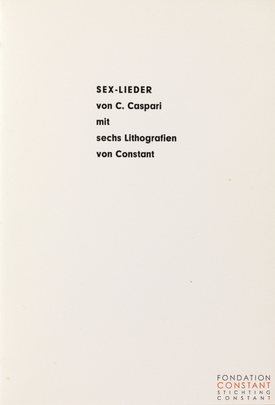 Constant Nieuwenhuys-Sex Lieder cover, 1964
