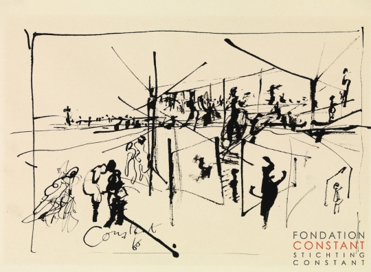 Constant Nieuwenhuys-Reis schets zomer, 1965