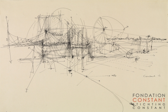 Constant Nieuwenhuys-Schets voor een constructie, 1961