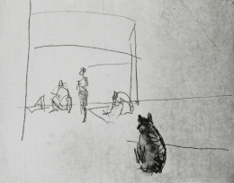 Constant Nieuwenhuys-Straatfiguren met hond, 1992