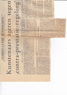 Kunstenaars ageren tegen ,Contra-prestatie-regeling'