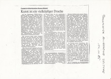 Article, Kunst ist ein vielköpfiger Drache