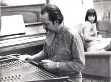 Constant playing the cymbalom, with Martha in the background