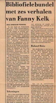 Bibliofielebundel met zes verhalen van Fanny Kelk