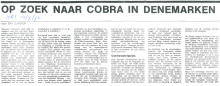 Opzoek naar Cobra in Denemarken