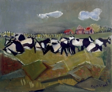 Constant Nieuwenhuys-Landschap met koeien, ca 1946