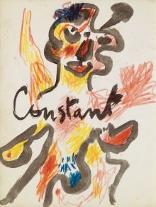 Constant Nieuwenhuys-ZT/Figuur in kleur, ca 1950 