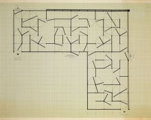 Constant Nieuwenhuys-Plattegrond Deurenlabyrint, 1974