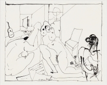 Constant Nieuwenhuys-4 dessins préparatoires pour Casanova-1, 1975