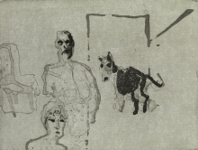 Constant Nieuwenhuys-Man, vrouw en hond, 1992