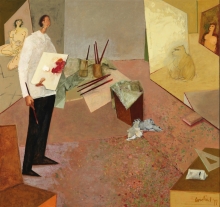 Constant Nieuwenhuys-De schilder in zijn atelier, 1977